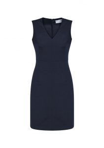 Womens Sleeveless V Neck Dress Navy 22