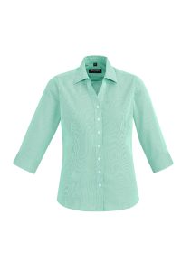 Womens Hudson 3/4 Sleeve Shirt Dynasty Green 16