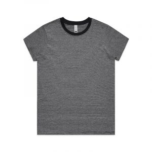 4041_WOMENS_LINE_STRIPE_TEE_GREY_MARLE_BLACK