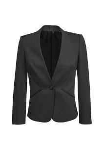 Womens Collarless Jacket Charcoal 26