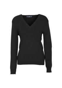 Ladies V-Neck Pullover Black S