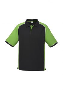 Mens Nitro Polo Black/Green/White XL