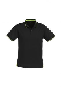 Mens Jet Polo Black/Bright Green 5XL