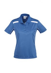 Ladies United Short Sleeve Polo Royal/White 24