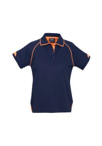 Ladies Fusion Polo Navy/Fluoro Orange 24