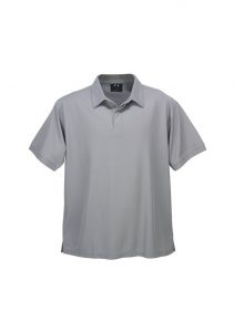 Mens Micro Waffle Polo Silver Grey 2XL