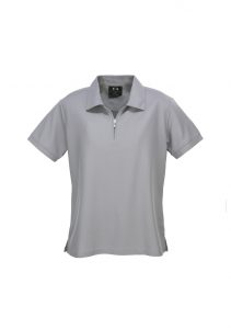 Ladies Micro Waffle Polo Silver Grey 24