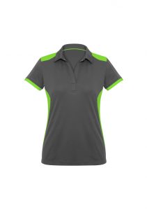 Ladies Rival Polo Grey/Fluoro Lime 20