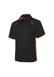 Mens Splice Polo Black/Orange 5XL