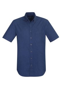 Indie Mens Short Sleeve Shirt Dark Blue 2XL