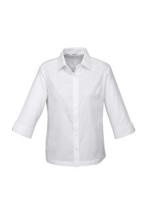 Ladies Luxe 3/4 Sleeve Shirt White 24