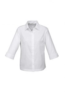 Ladies Luxe 3/4 Sleeve Shirt White 24