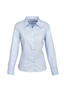 Ladies Luxe Long Sleeve Shirt Blue 22