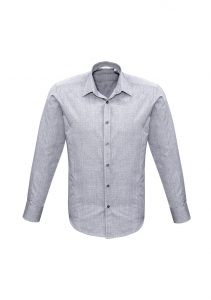 Mens Trend Long Sleeve Shirt Silver S