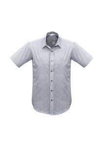 Mens Trend Short Sleeve Shirt Silver 3XL
