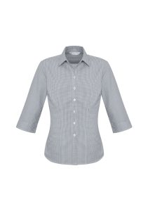 Ladies Ellison 3/4 Sleeve Shirt Silver 16