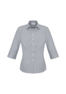 Ladies Ellison 3/4 Sleeve Shirt Silver 16