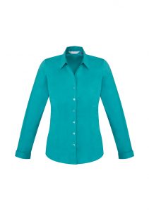 Ladies Monaco Long Sleeve Shirt Teal 26