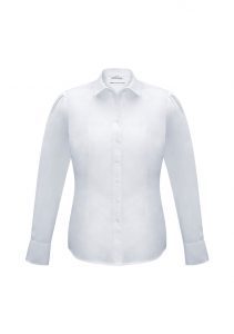 Ladies Euro Long Sleeve Shirt White 6