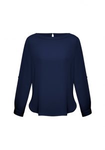 Ladies Madison Boatneck Blouse Midnight Blue 26