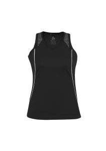 Ladies Razor Singlet Black/White 20