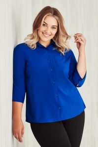 Womens Florence 3/4 Sleeve Shirt Electric Blue 30