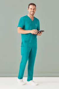 Mens Avery V-Neck Scrub Top Teal 5XL