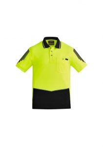 Mens Hi Vis Flux S/S Polo Yellow/Black 7XL