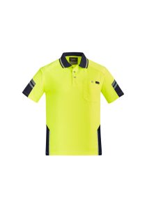 Mens Reinforced Hi Vis Squad S/S Polo Yellow/Navy 7XL