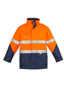 Mens Hi Vis Storm Jacket Orange/Navy 2XL