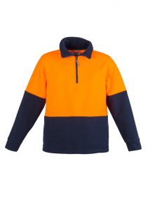 Hi Vis Half Zip Polar Fleece Jumper Orange/Navy 7XL