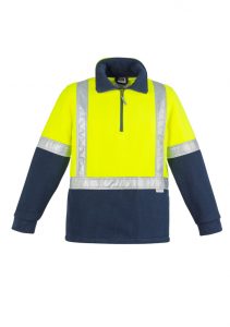 HI VIS Polar FLEECE JUMPER - SHOULDER TAPED Yellow/Navy 7XL