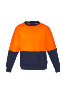 Unisex Hi Vis Crew Sweatshirt Orange/Navy 7XL