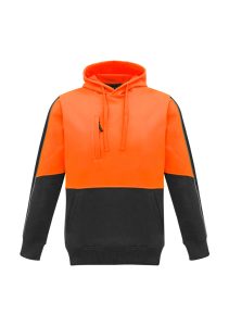 Unisex Hi Vis Pullover Hoodie Orange/Charcoal 7XL