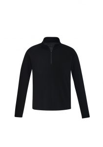 Mens Merino Wool Mid-Layer Pullover Black 4XL