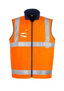 Mens Hi Vis Lightweight Fleece Lined Vest Orange 7XL