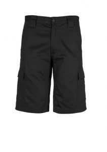 Mens Drill Cargo Short Black 132