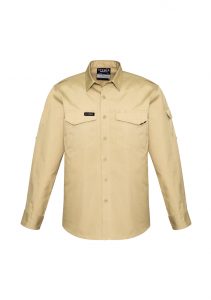 Mens Rugged Cooling Mens L/S Shirt Khaki 7XL