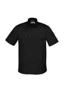 Mens Rugged Cooling Mens S/S Shirt Black 7XL